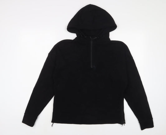 GOODMOVE Womens Black Cotton Pullover Hoodie Size 10 Pullover - Logo, Embroidered
