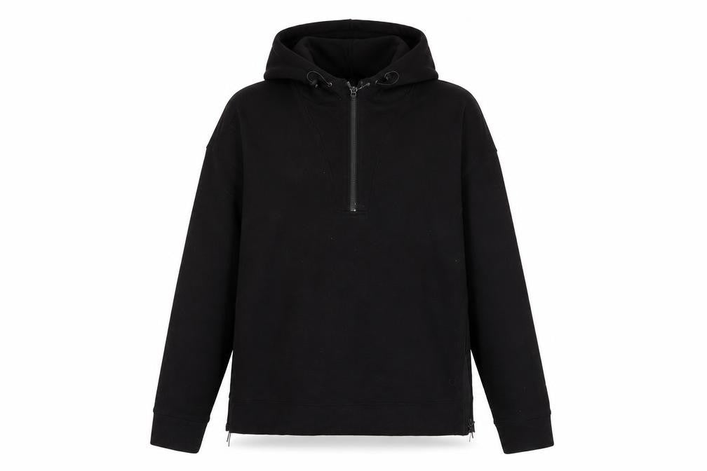 GOODMOVE Womens Black Cotton Pullover Hoodie Size 10 Pullover - Logo, Embroidered