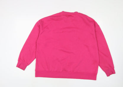 Preloved Disney Womens Pink Cotton Pullover Sweatshirt Size L Pullover - Back