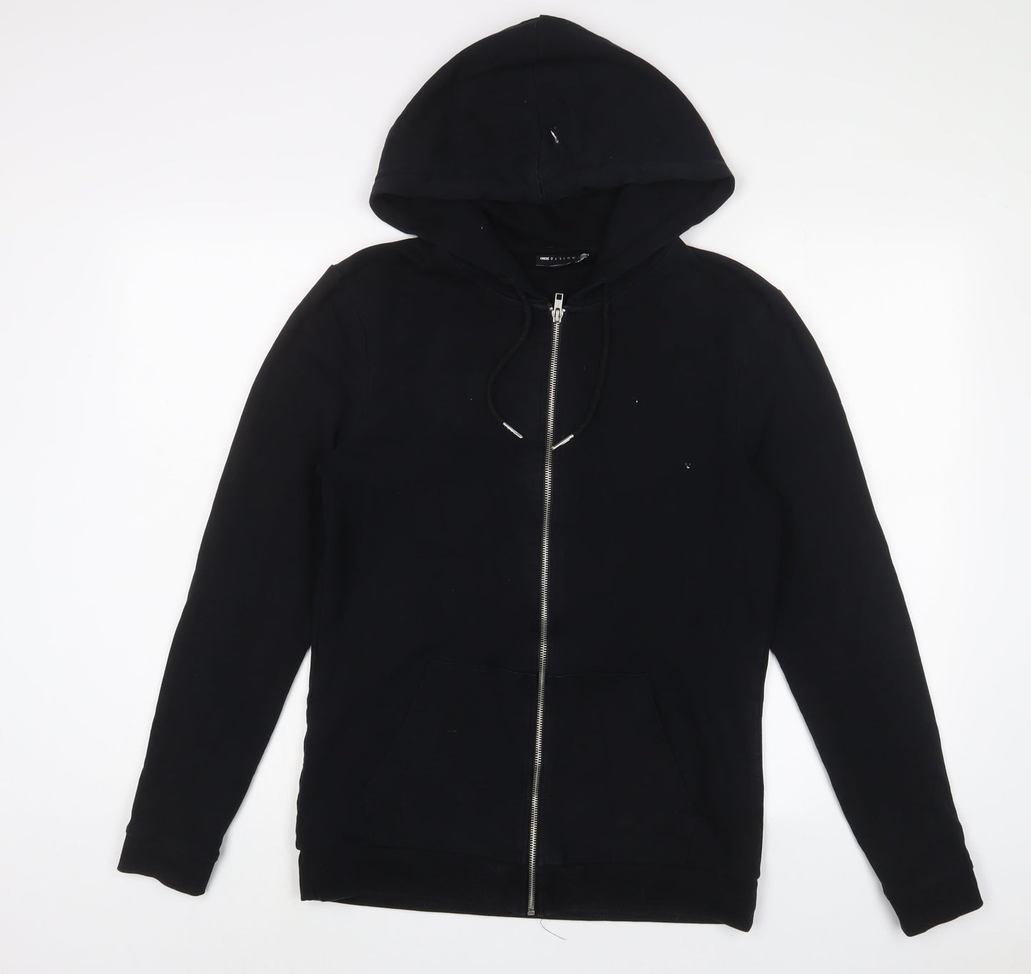 ASOS Womens Black Cotton Full Zip Hoodie Size M Zip
