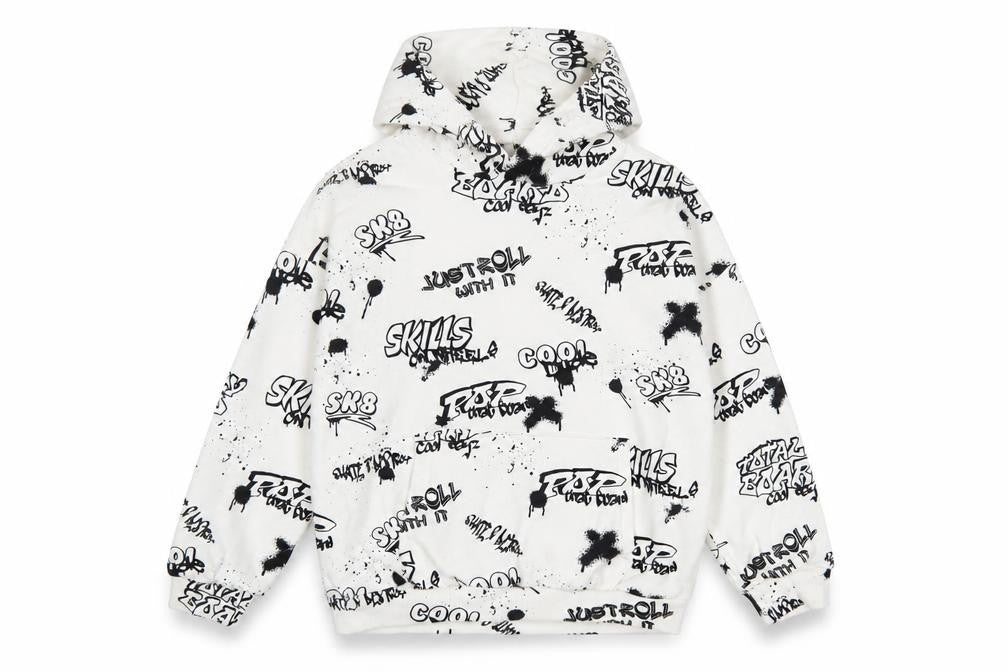 Marks & Spencer Girls White Geometric Cotton Pullover Hoodie Size 11-12 Years Pullover