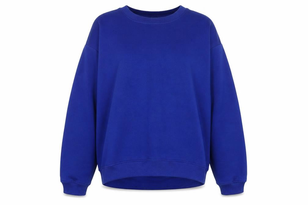 PRETTYLITTLETHING Womens Blue Cotton Pullover Sweatshirt Size M Pullover