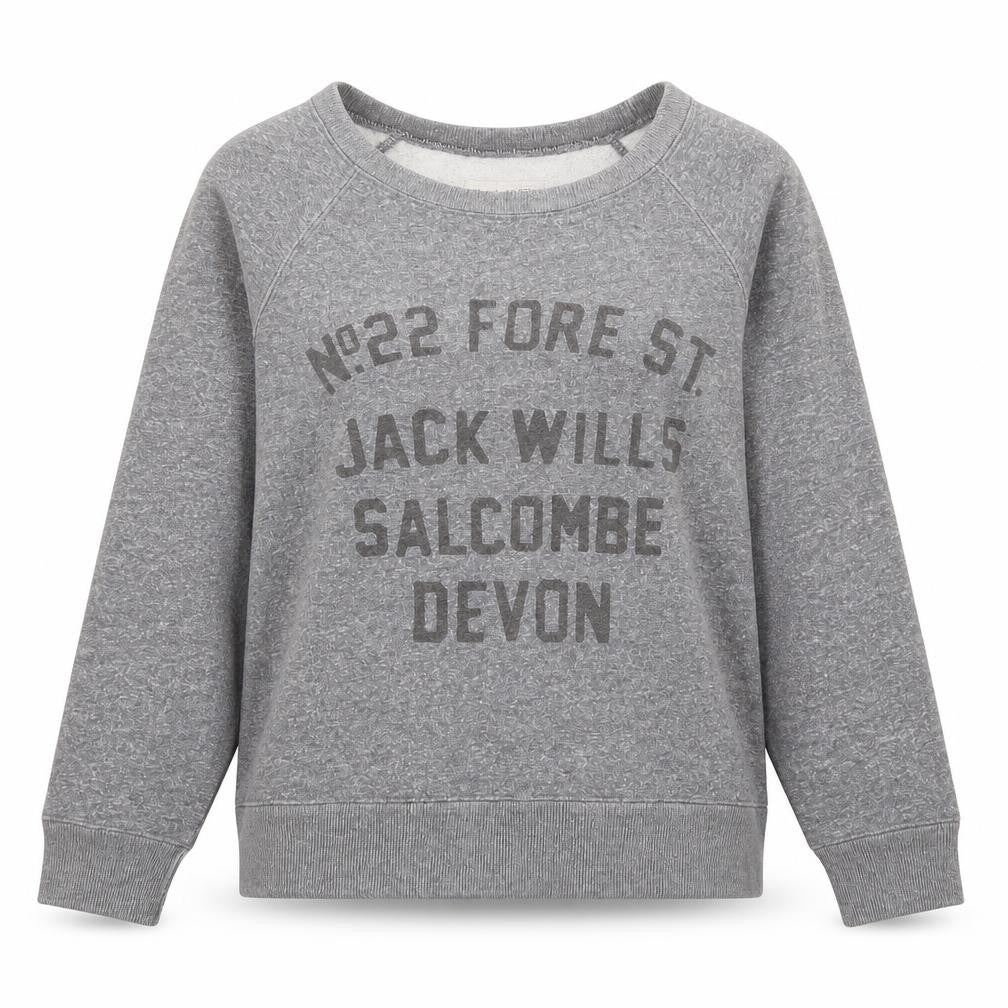 Jack Wills Womens Grey Cotton Pullover Sweatshirt Size 8 Pullover