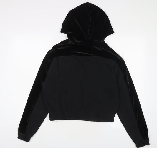 PINK Womens Black Cotton Pullover Hoodie Size S Pullover