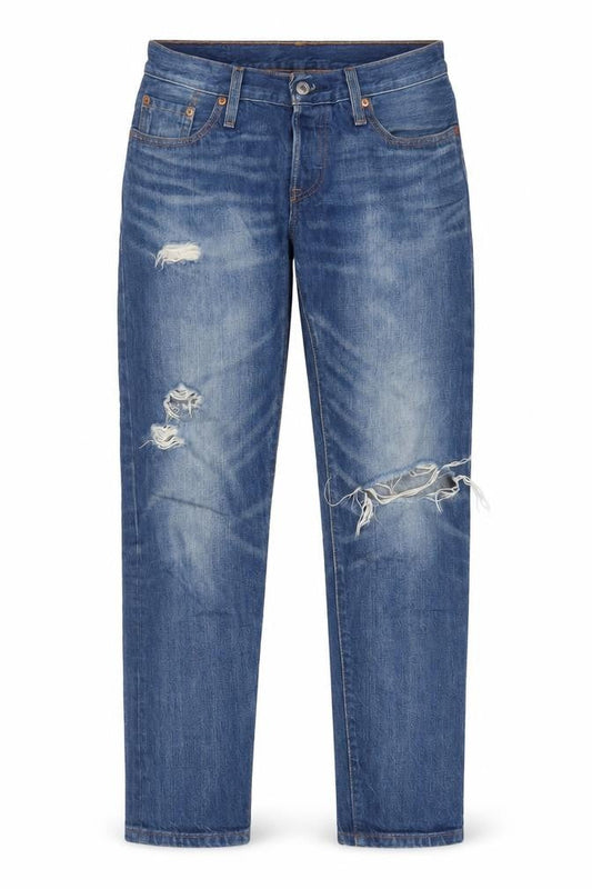 Levi's Womens Blue Cotton Straight Jeans Size 24 in L32 in Regular Zip