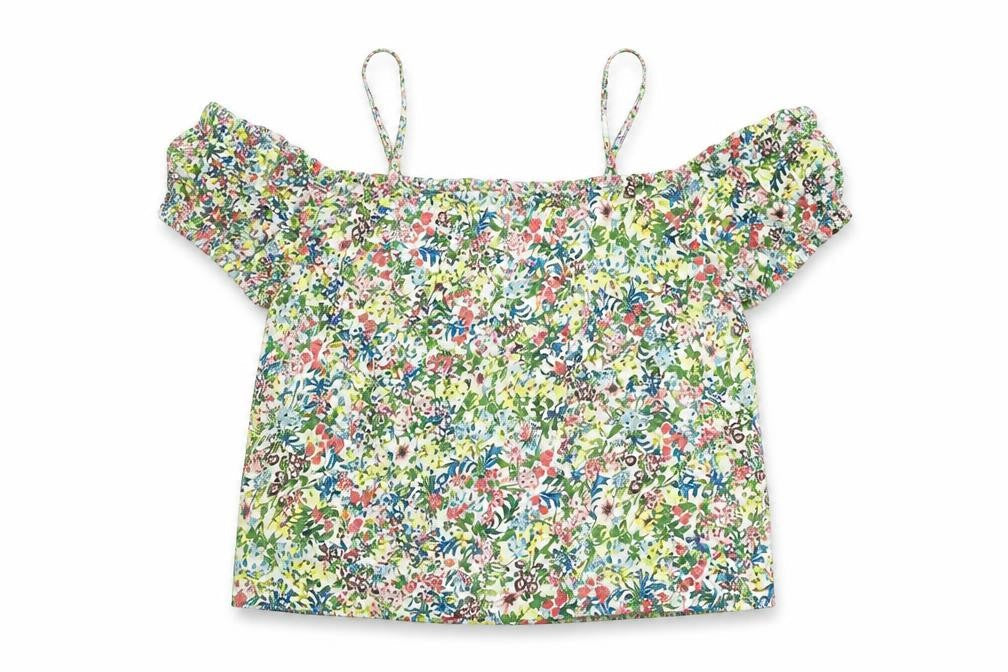 H&M Womens Multicoloured Floral Cotton Basic Blouse Size S Square Neck