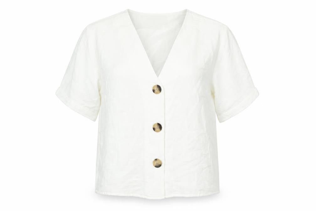 Apricot Womens White Polyester Basic Blouse Size 12 V-Neck