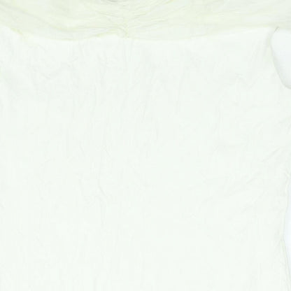 Brand and care label for Principles women’s white viscose basic blouse, size UK 14, boat neck - tie