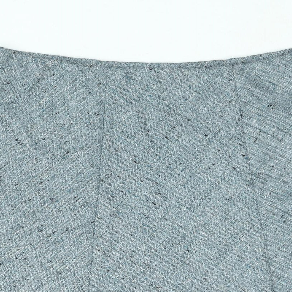 EWM Womens Blue Polyester A-Line Skirt Size 14