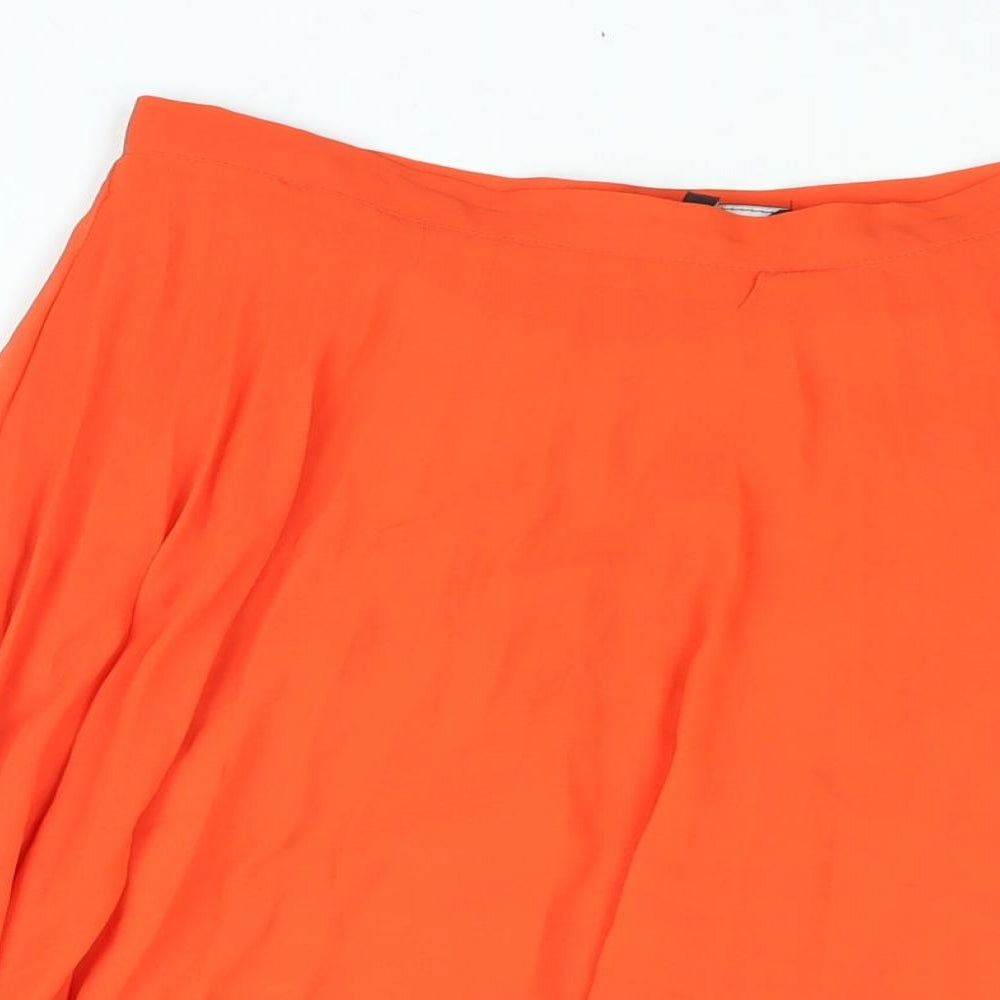 New Look Womens Red Polyester Pleated Skirt Size 10 Zip