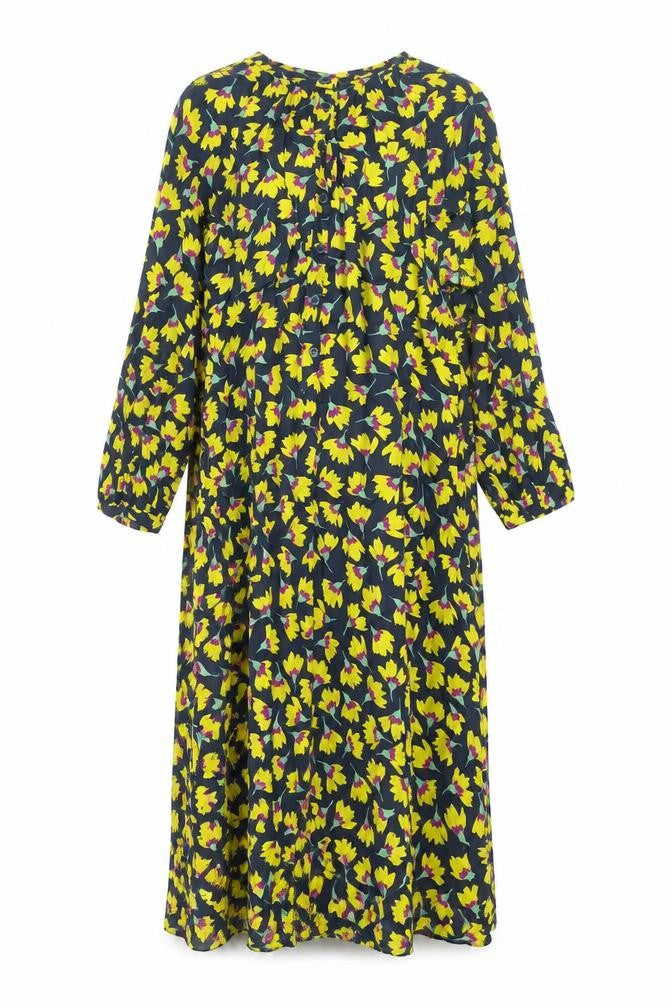 Zara Womens Multicoloured Floral Viscose Shift Size L Round Neck Button