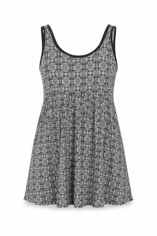 FOREVER 21 Womens Black Geometric Polyester A-Line Size S Scoop Neck Pullover - Smockd