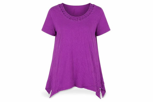 Zim & Zoe Womens Purple Viscose T-Shirt Dress Size 20 Scoop Neck Pullover