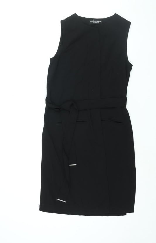 Dorothy Perkins Womens Black Jacket Waistcoat Size 10 Tie - Belted