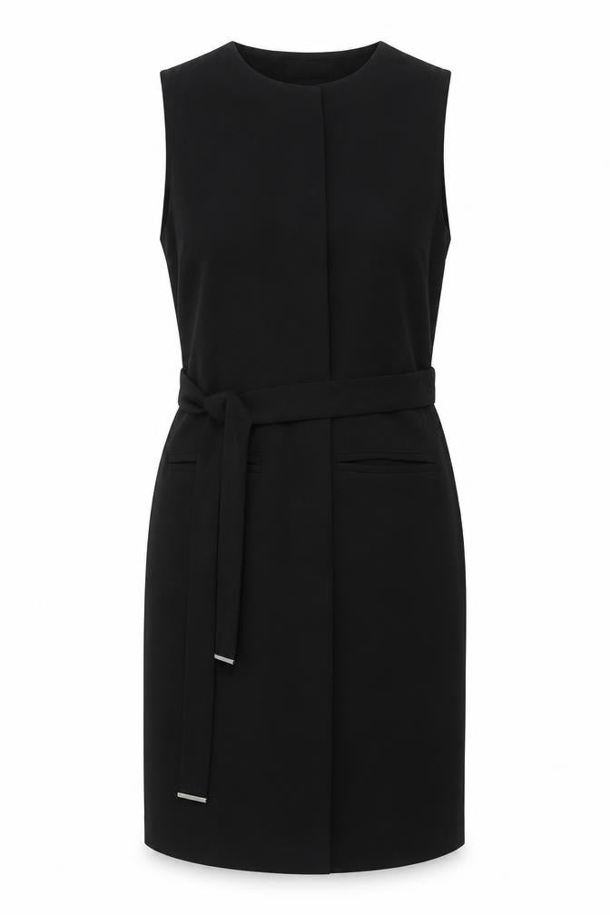 Dorothy Perkins Womens Black Jacket Waistcoat Size 10 Tie - Belted