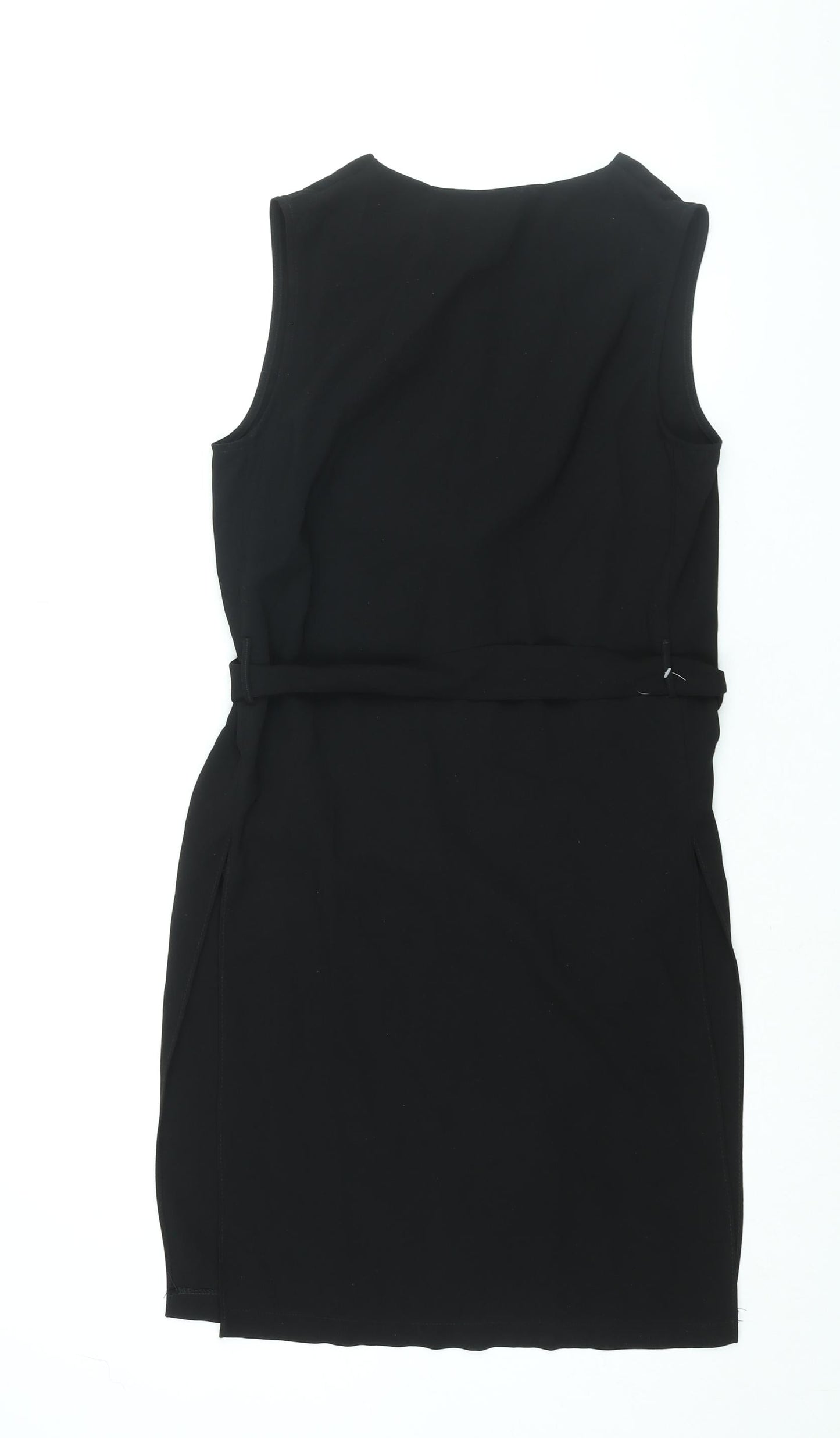 Dorothy Perkins Womens Black Jacket Waistcoat Size 10 Tie - Belted