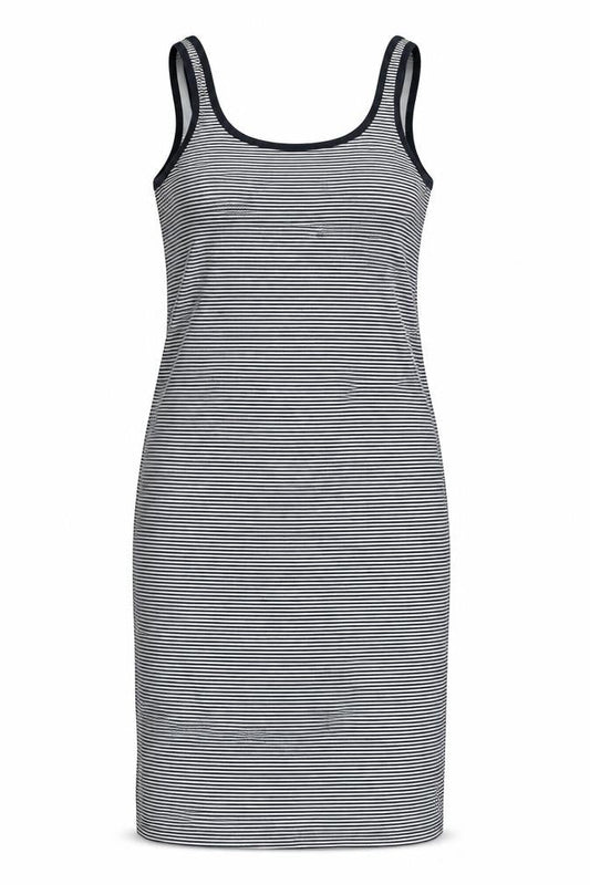 Blooming Marvellous Womens Blue Striped Viscose Tank Dress Size 14 Scoop Neck Pullover