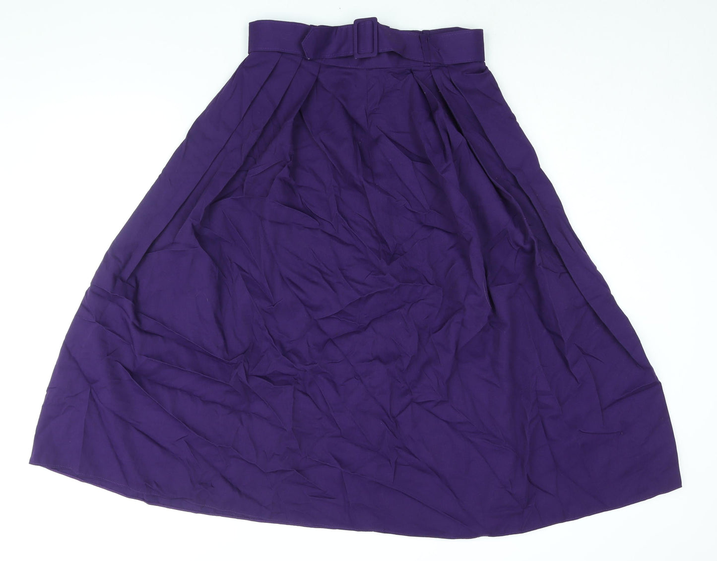 Yessica Womens Purple Polyester A-Line Skirt Size 16 Zip - Belted