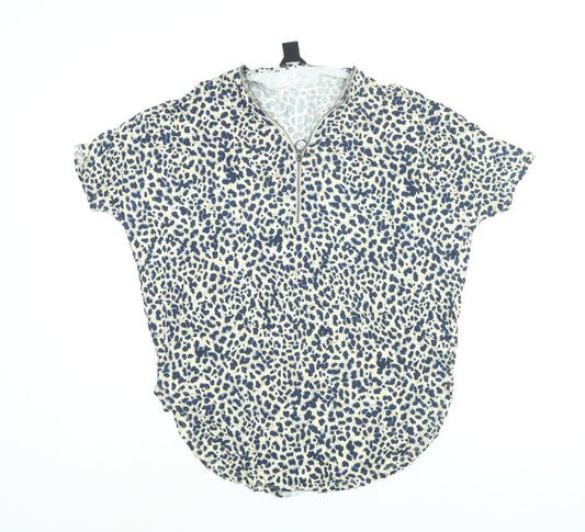 Lindex Womens Multicoloured Geometric Viscose Basic Blouse Size S V-Neck