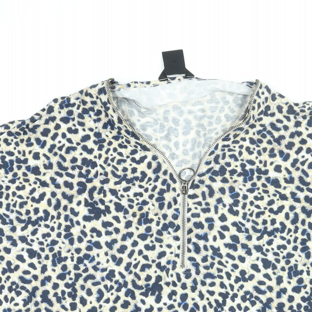 Lindex Womens Multicoloured Geometric Viscose Basic Blouse Size S V-Neck