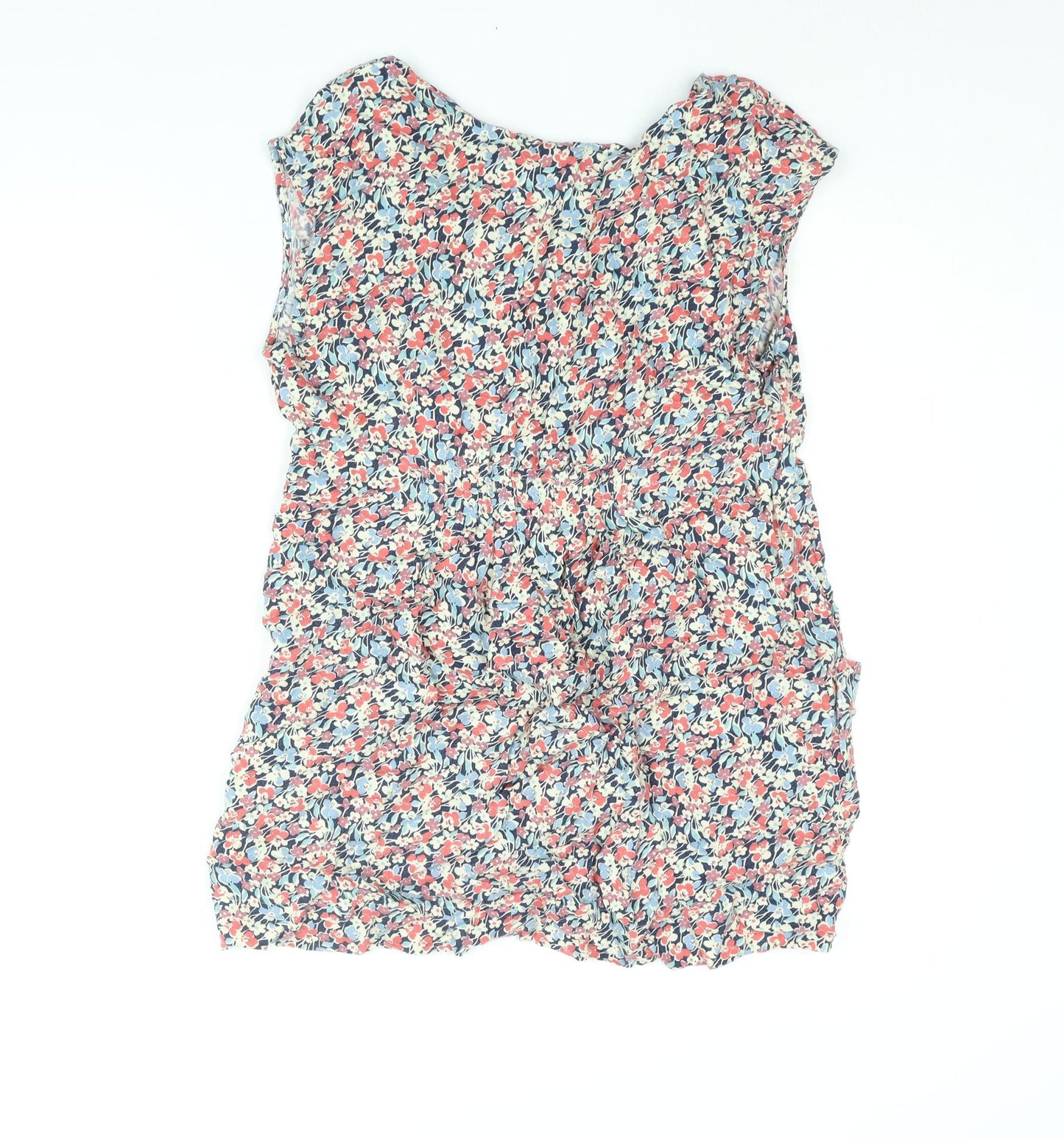 Jopules Womens Multicoloured Floral Viscose Mini Size 14 V-Neck Pullover