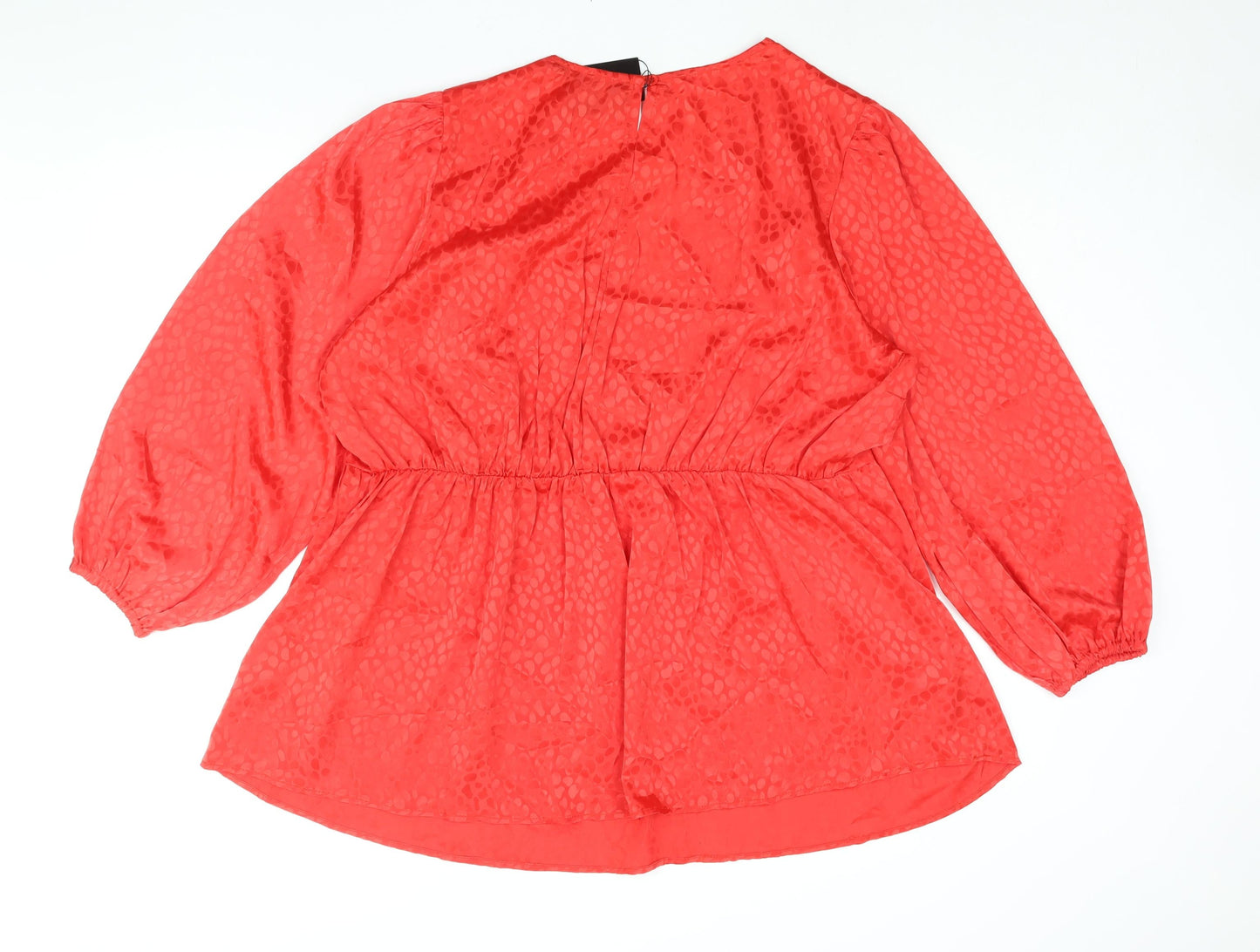 Lovedrobe Womens Red Geometric Polyester A-Line Size 22 V-Neck Button