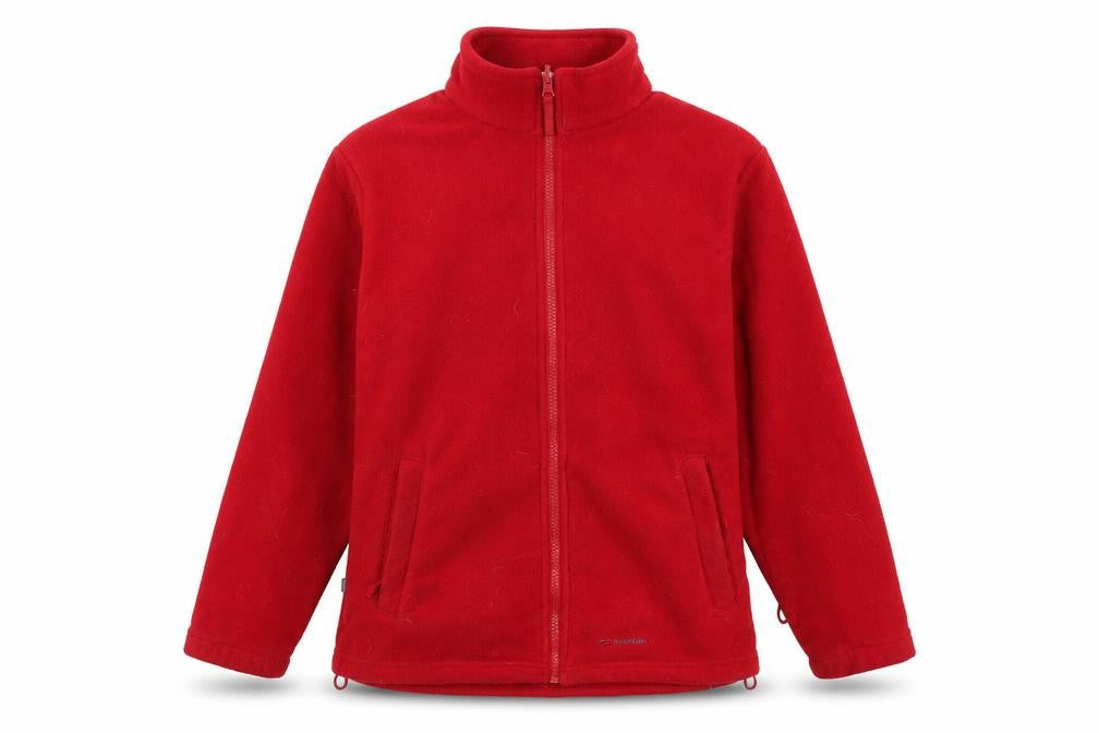 Mountain Life Womens Red Crew Neck Polyester Full Zip Jumper Size 12