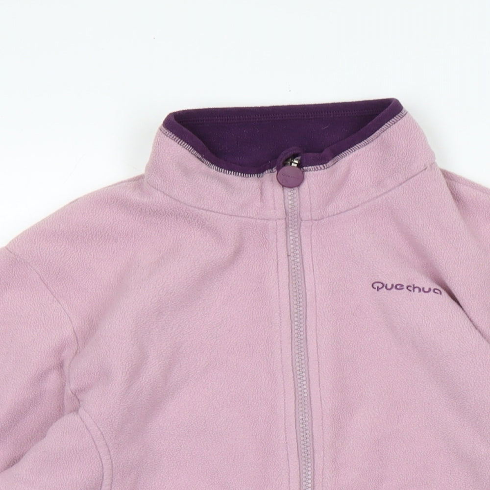 Quechua Womens Purple Crew Neck Polyester Full Zip Jumper Size 14