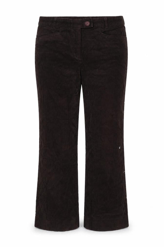 Cyrillus Womens Brown Cotton Trousers Size 10 L23 in Regular Zip