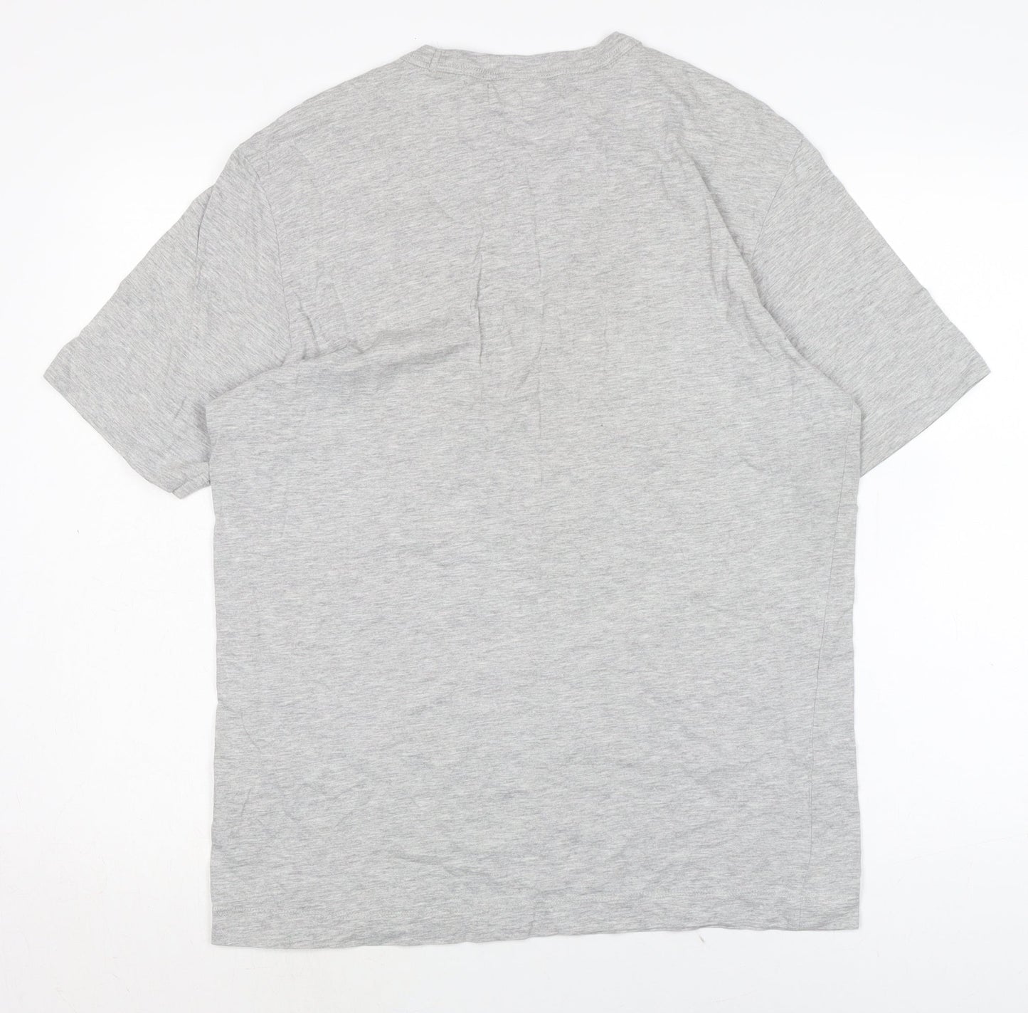 H&M Mens Grey Cotton T-Shirt Size M Crew Neck