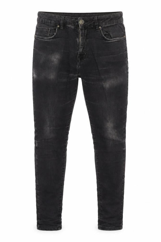 Peacocks Mens Blue Cotton Blend Tapered Jeans Size 30 in L28 in Regular Zip