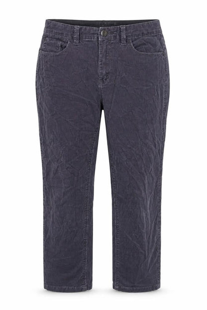 Dash Womens Grey Cotton Trousers Size 12 L23 in Regular Zip