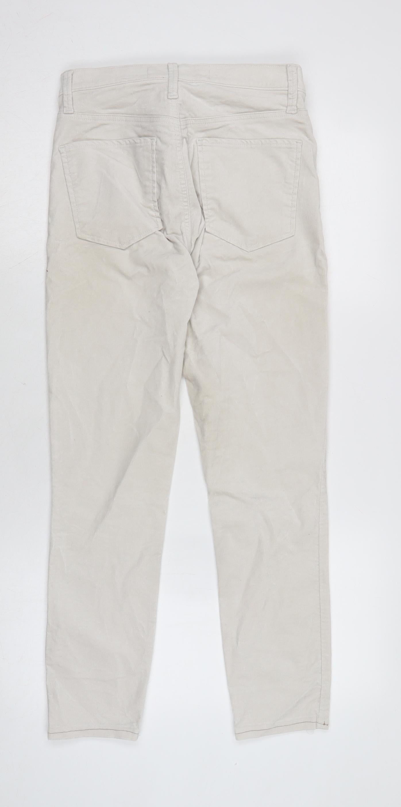 Gap Womens Ivory Polyester Trousers Size 8 L25.5 in Regular Zip