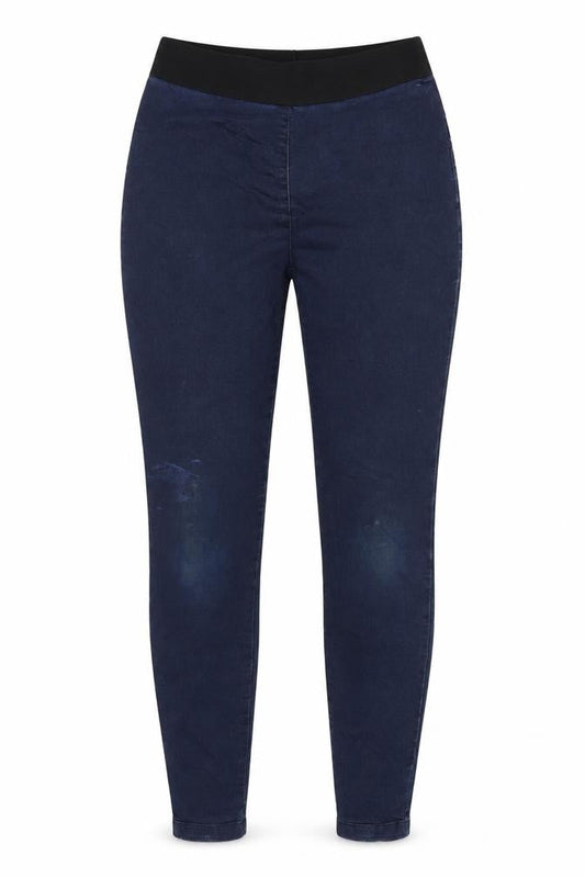 Marks & Spencer Womens Blue Cotton Blend Jegging Jeans Size 12 L27 in Regular