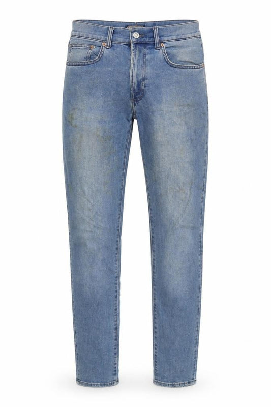 H&M Mens Blue Cotton Blend Straight Jeans Size 30 in L29 in Regular Zip