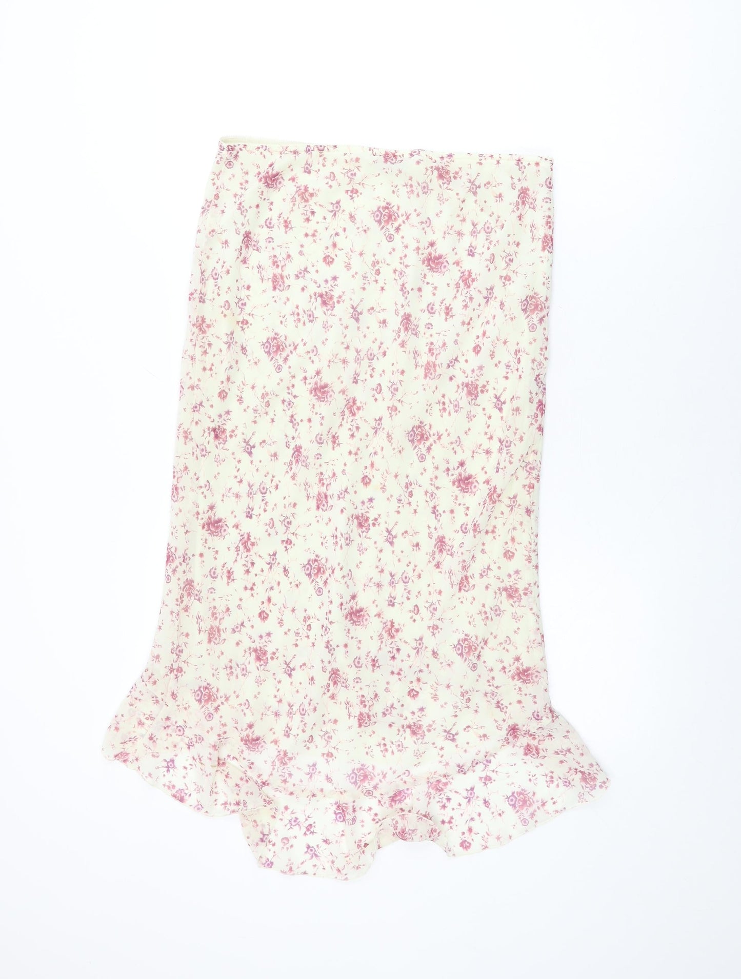 AMARANTO Womens Ivory Floral Polyester Flare Skirt Size 12