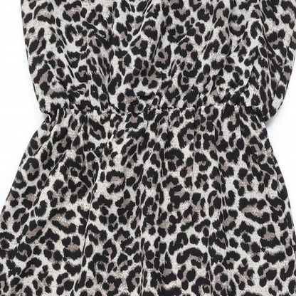 Brand and care label for Only women’s beige animal print polyester maxi, size UK 6, round neck pullover