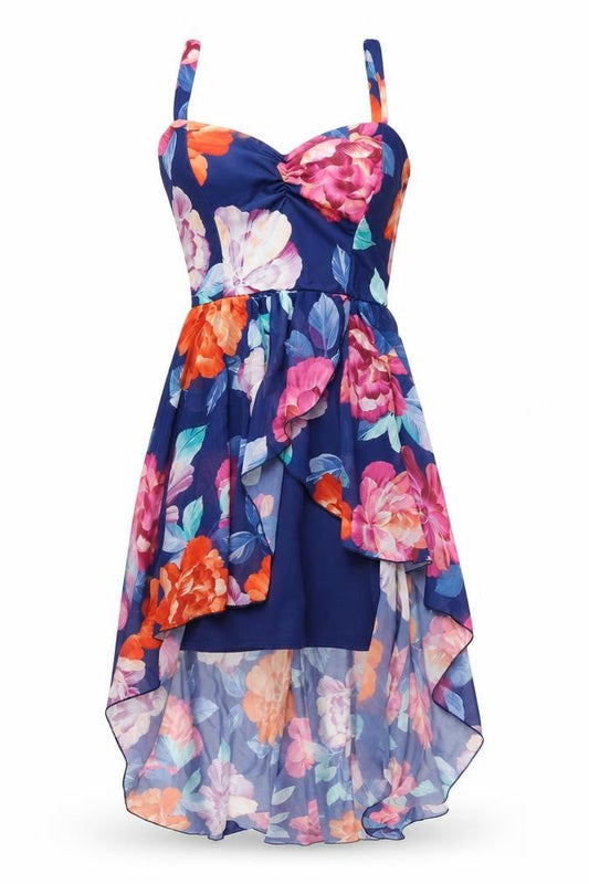 Quiz Womens Blue Floral Polyester Bodycon Size 10 V-Neck Pullover