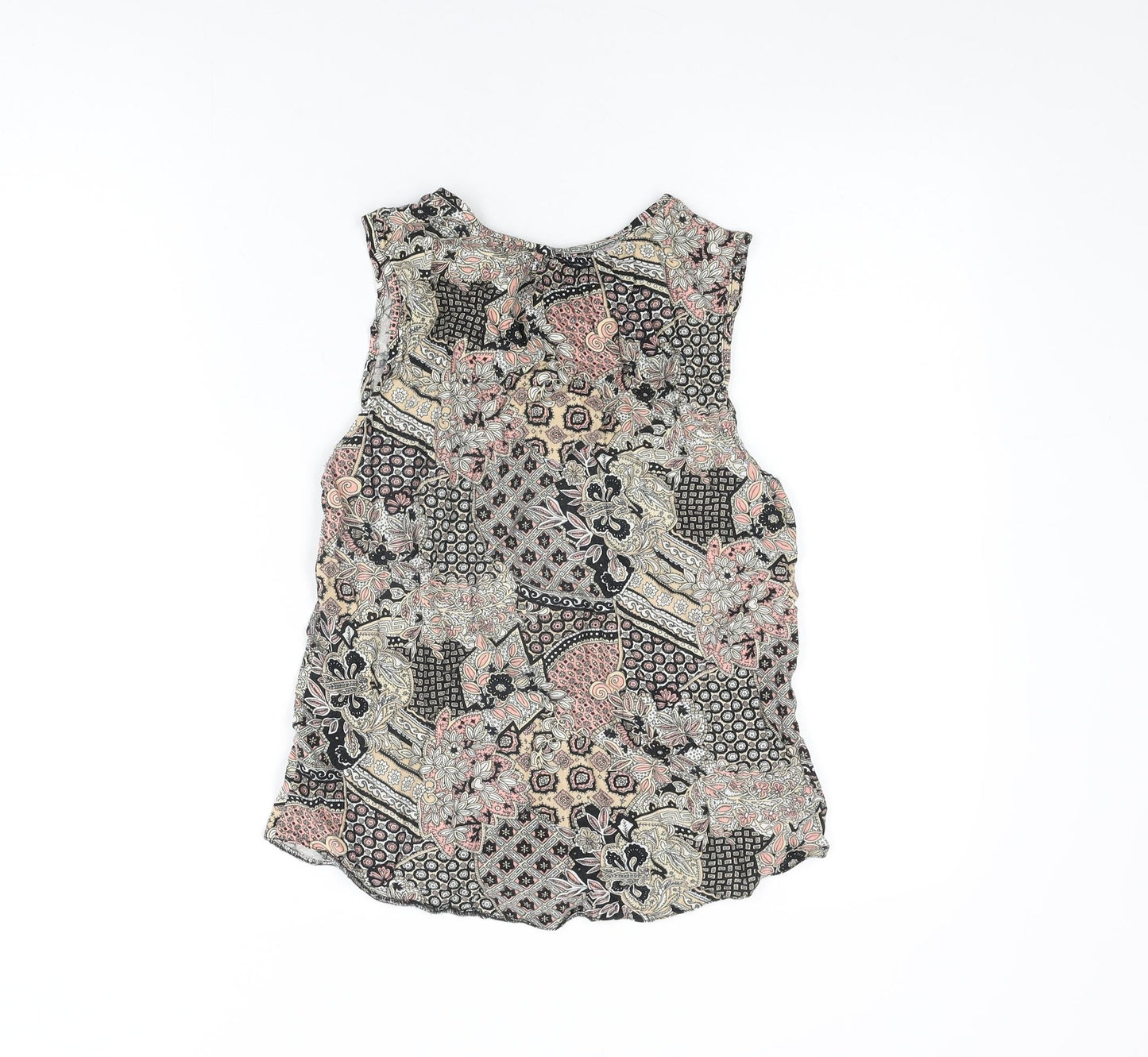 Dorothy Perkins Womens Multicoloured Floral Viscose Basic T-Shirt Size 8 V-Neck