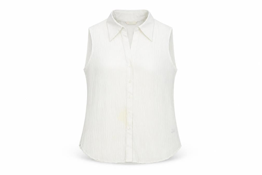 Marks & Spencer Womens White Polyester Basic Button-Up Size 14 Collared