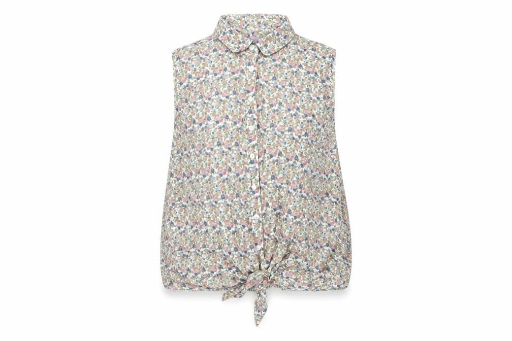 Avenue Womens White Floral Viscose Basic Button-Up Size 12 Collared