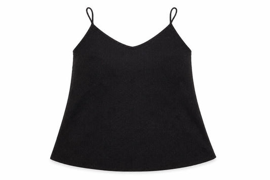 Curvewow Womens Black Polyester Basic T-Shirt Size 24 V-Neck