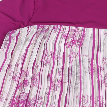 Attitudes Womens Purple Polyester Basic T-Shirt Size M Round Neck