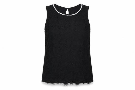 Dorothy Perkins Womens Black Geometric Polyamide Basic T-Shirt Size 12 Round Neck