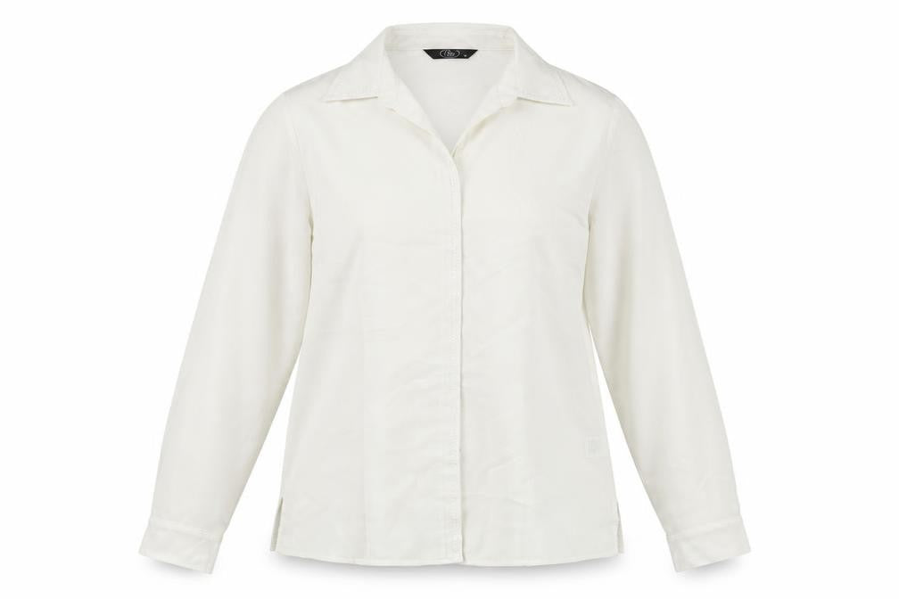 Bonmarché Womens Ivory Polyester Basic Button-Up Size 16 Collared
