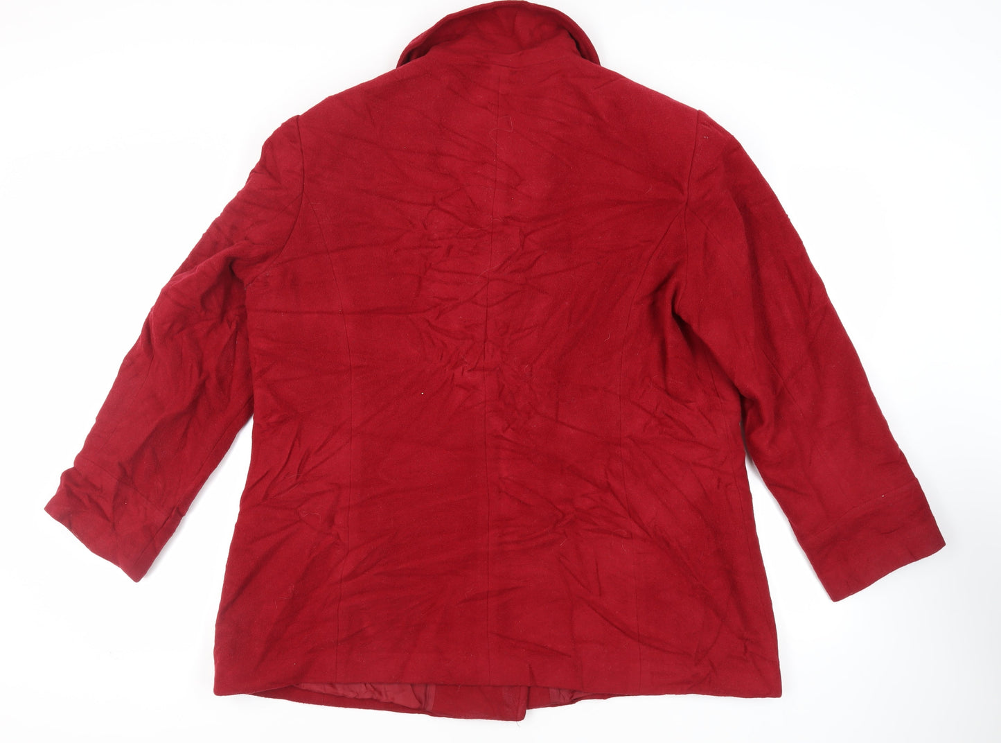 EWM Womens Red Pea Coat Coat Size 20 Toggle