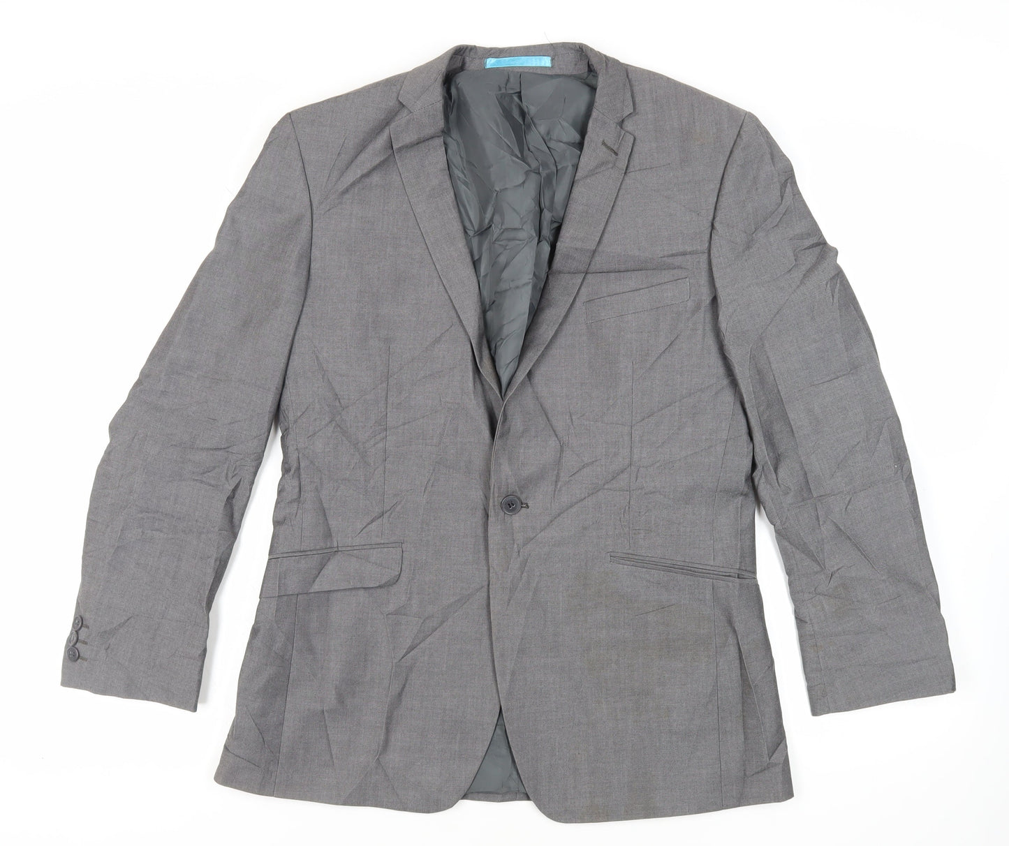 Burton Mens Grey Polyester Jacket Suit Jacket Size 40 Regular