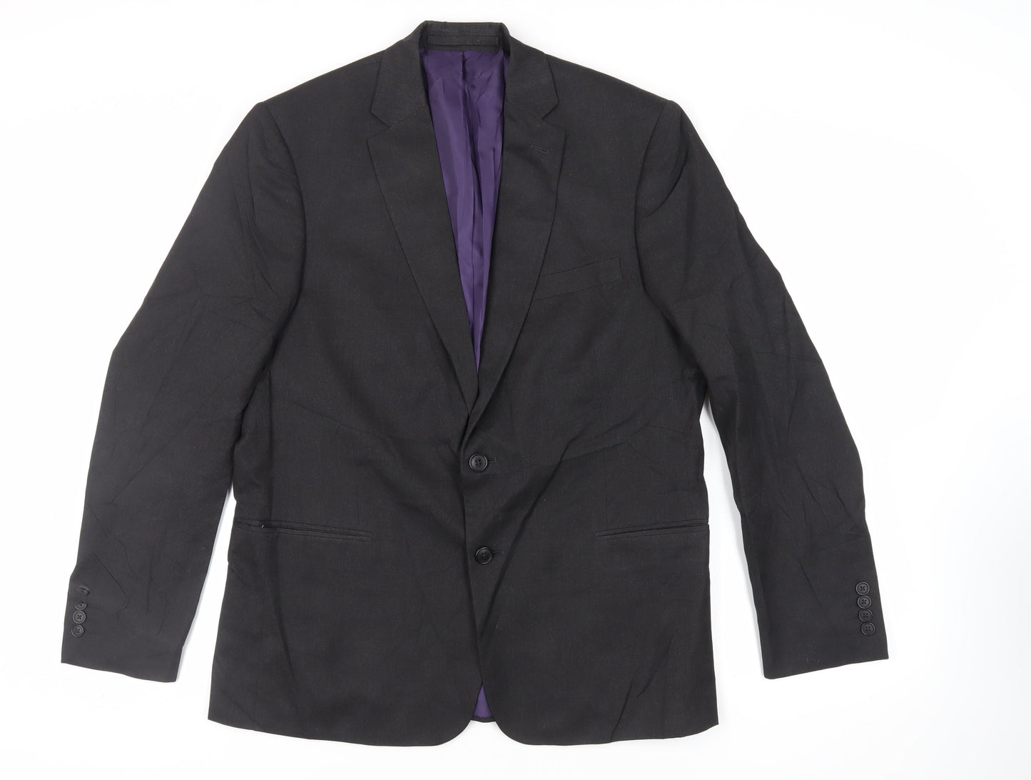 Marks and Spencer Mens Black Polyester Jacket Suit Jacket Size 44 Regular