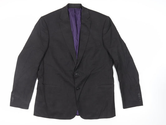 Marks and Spencer Mens Black Polyester Jacket Suit Jacket Size 44 Regular