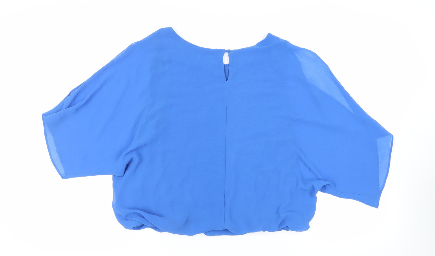 Roman Womens Blue Polyester Basic Blouse Size 16 Boat Neck - Cold Shoulder